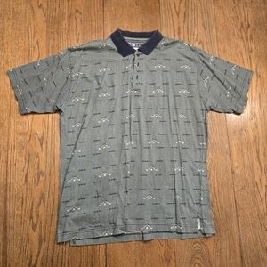 Vintage Knightsbridge Golf Polo Shirt XL All Over Golf Clubs Pattern
